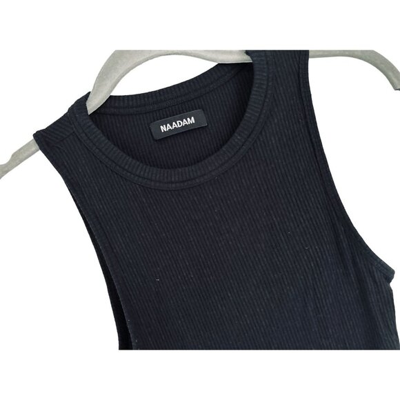 NADAM Bodysuit Knitted Modal Cashmere Black Crewneck Fitted Size XSmall - Picture 2 of 6